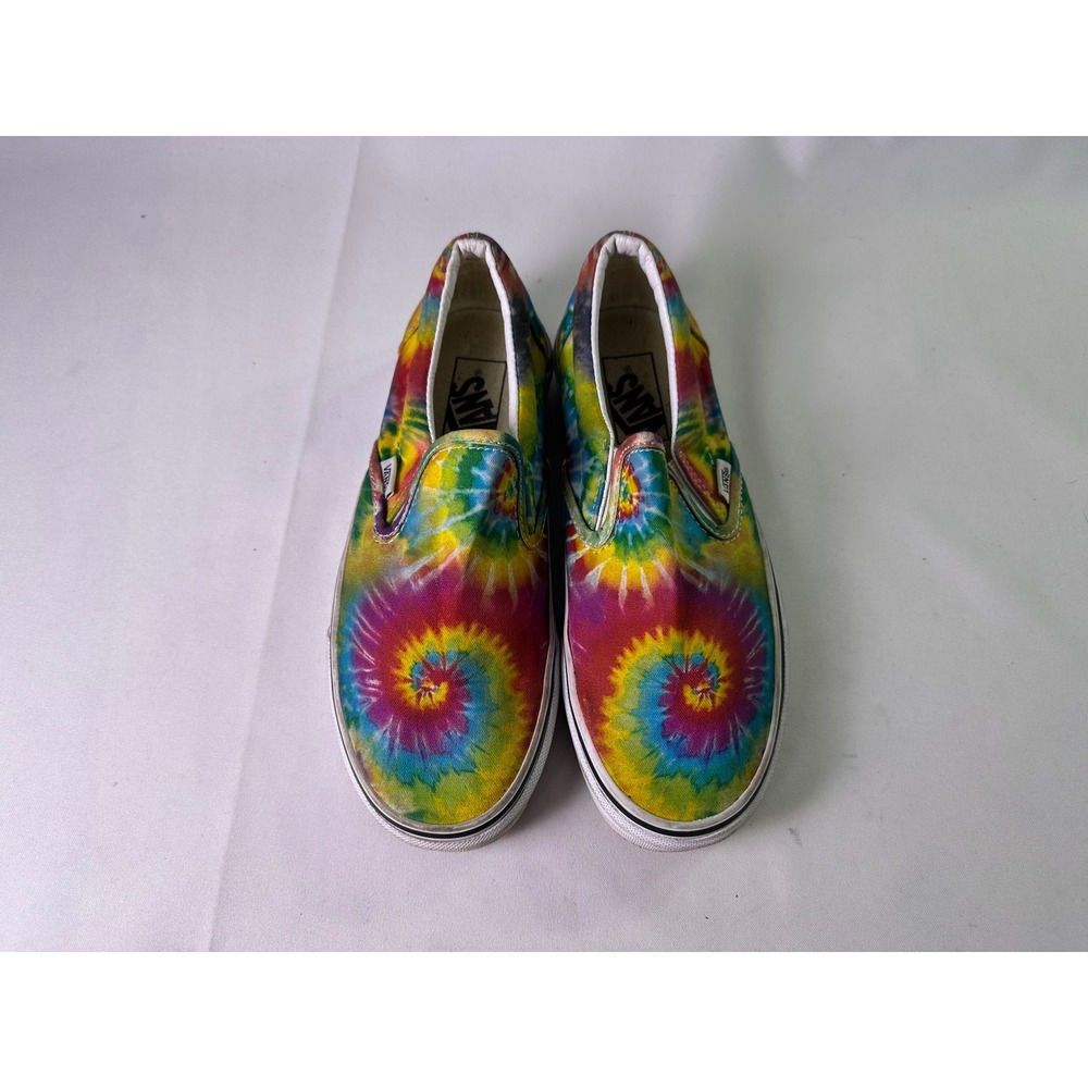 Vans Asher Tie Dye Slip On Shoes Multi Color Spiral Canvas Sneakers Womens 7.5‎ - Picture 9 of 14